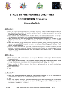 STAGE de PRE-RENTREE 2012 – UE1 CORRECTION Primants