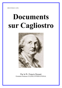 Documents sur Cagliostro - Sciences