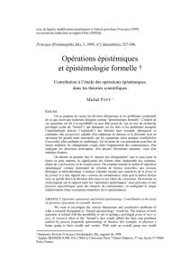 Opérations épistémiques et épistémologie formelle - Hal-SHS