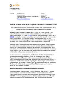 X-Rite annonce les spectrophotomètres Ci7800 et Ci7600