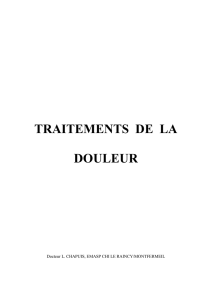 TRAITEMENTS DE LA DOULEUR