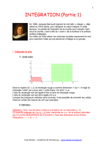 1 INTEGRATION (Partie 1) En 1696, Jacques Bernoulli reprend le