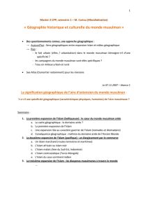 Cours 1 Géographie historique et culturelle du monde musulman