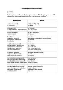 les homophones grammaticaux