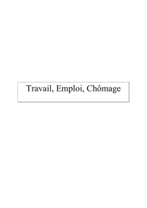 Chapitre II Travail, Emploi, Chomage