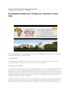Participation timide de la Tunisie aux rencontres Africa 2016