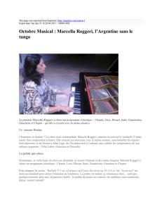 Octobre Musical : Marcella Roggeri, l`Argentine sans le