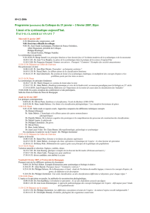 09-12-2006 Programme (provisoire) du Colloque du 31 janvier – 3