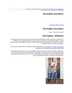 Dystrophie musculaire : Atteintes et pathologies : http://infocom.ca