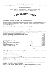 Devoir de Physique-Chimie de première S