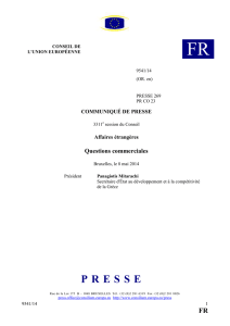 9541/14 1 FR 8 mai 2014 Principaux résultats du Conseil Le