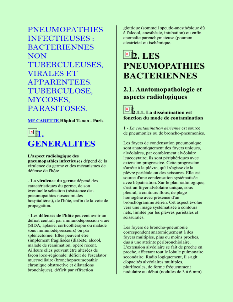 PNEUMOPATHIES INFECTIEUSES