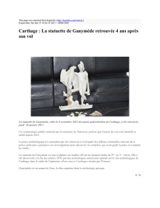 Carthage : La statuette de Ganymède retrouvée 4 ans
