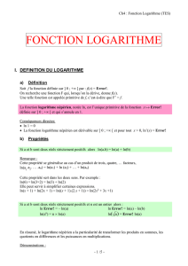 ii. etude de la fonction logarithme