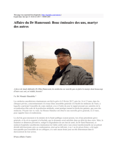Affaire du Dr Hamrouni: Bouc émissaire des uns, martyr