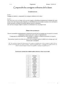 Liste de consignes ordinaires pour le travail écrit