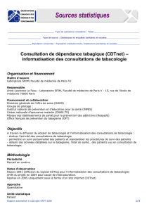 (CDTnet) – informatisation des consultations de tabacologie