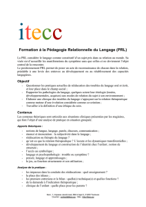 itecc Formation à la Pédagogie Relationnelle du Langage (PRL) La