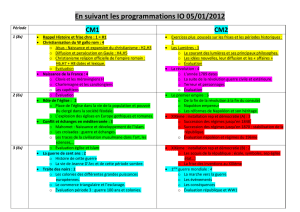 En suivant les programmations IO 05/01/2012