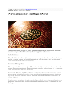 Pour un enseignement scientifique du Coran : Kapitalis : http