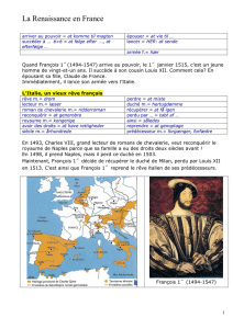 RENAISSANCE: La France à partir de 1515