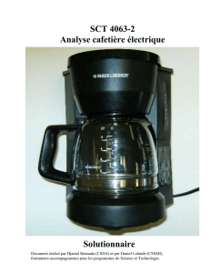 SCT 4061 Activité d`analyse d`une cafetière électrique