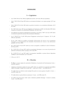 SOMMAIRE I — Législation - Loi n° 2004