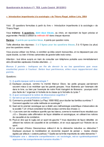Questionnaire de lecture n°1 TES Lycée Cassini 2012/2013