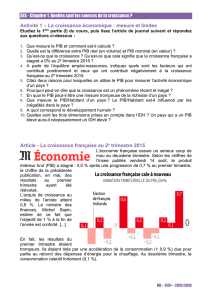 SES - Chapitre 1. Quelles sont les sources de la croissance