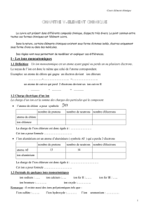 l`ELEMENT CHIMIQUE