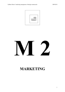 Syllabus Master 2 marketing management et Stratégie commerciale