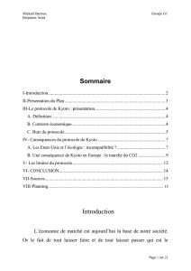 I. Le protocole de Kyoto : pr&eacute;sentation
