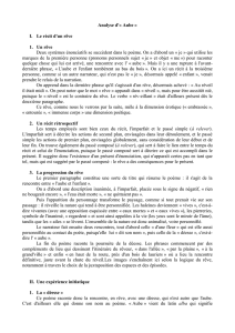 Analyse d`« Aube » Le récit d`un rêve Un rêve Deux systèmes