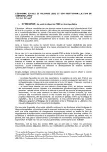 la presencia de la ess y su institucionalizacion en america latina