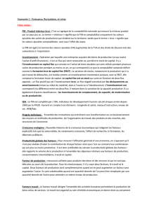 Economie 1 : Croissance, fluctuations, et crises Fiche notion : PIB