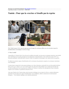 Tunisie : Pour que la «recrise» n`étouffe pas la reprise : Kapitalis