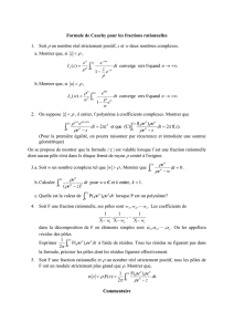 Formule de Cauchy pour les fractions rationnelles