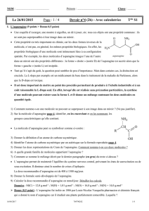 I. L`asparagine (9 points + Bonus 0,5 point)