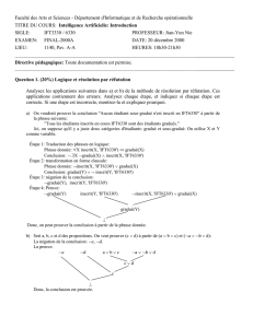 Faculté des Arts et Sciences - Département d`Informatique et de