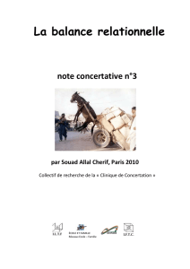 Note concertative n° 3: La balance relationnelle (Souad Allal Cherif