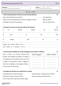 évaluation bilan grammaire CE2 - Librairie