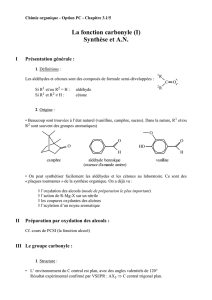 Chimie organique - Option PC - Chapitre 3.1/5 La fonction carbonyle
