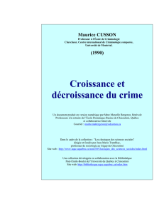 Croissance et décroissance du crime - Jean-Marie Tremblay