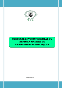 v- opportunites du benin en matiere de changements climatiques