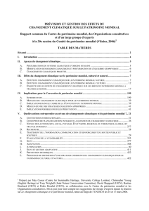 Prévision et gestion des effets du changement climatique sur le