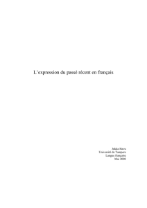 1.1. L`expression du passé récent en français