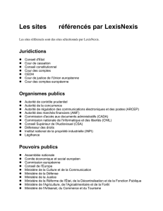 Les sites référencés par LexisNexis