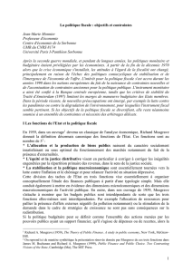 La politique fiscale : objectifs et contraintes - Hal-SHS