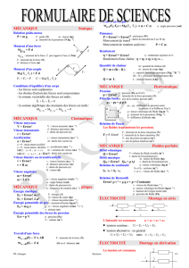 Formulaire de sciences Bac Pro