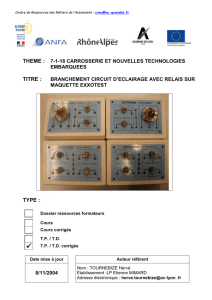 titre : branchement circuit d`eclairage avec relais sur maquette exxotest